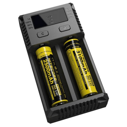 Nitecore NEW i2 Intelligent Digi Smart Charger with LED Indicator for 14500, 16340 (RCR123), 18650, 22650, 26650, Ni-MH and Ni-Cd (AA, AAA) Battery, NEW i2