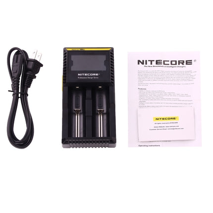 Nitecore D2 Intelligent Digi Smart Charger with LED Indicator for 14500, 16340 (RCR123), 18650, 22650, 26650, Ni-MH and Ni-Cd (AA, AAA) Battery, D2