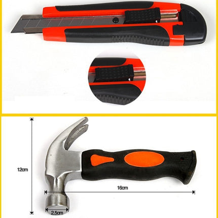 9 in 1 Tool Set General Household Hand Tool Kit with Toolbox Storage Case