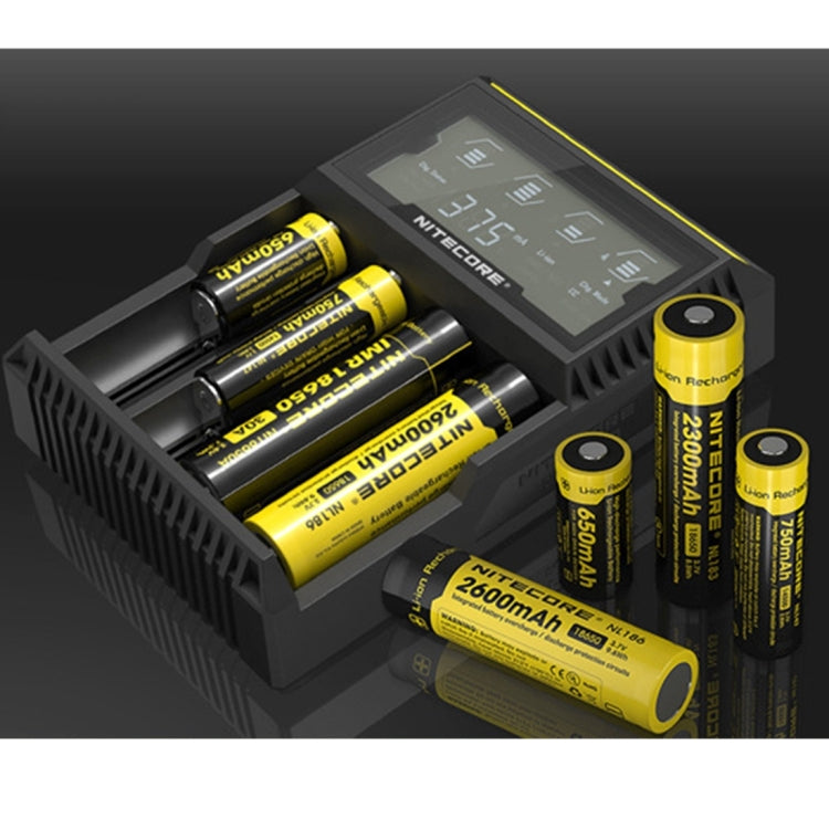 Nitecore D4 Intelligent Digi Smart Charger with LCD Display for 14500, 16340 (RCR123), 18650, 22650, 26650, Ni-MH and Ni-Cd (AA, AAA) Battery, D4