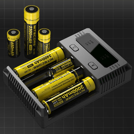 Nitecore NEW i4 Intelligent Digi Smart Charger with LED Indicator for 14500, 16340 (RCR123), 18650, 22650, 26650, Ni-MH and Ni-Cd (AA, AAA) Battery, NEW i4
