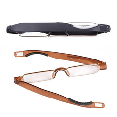 Portable Folding 360 Degree Rotation Presbyopic Reading Glasses with Pen Hanging, +2.50D, +2.50D