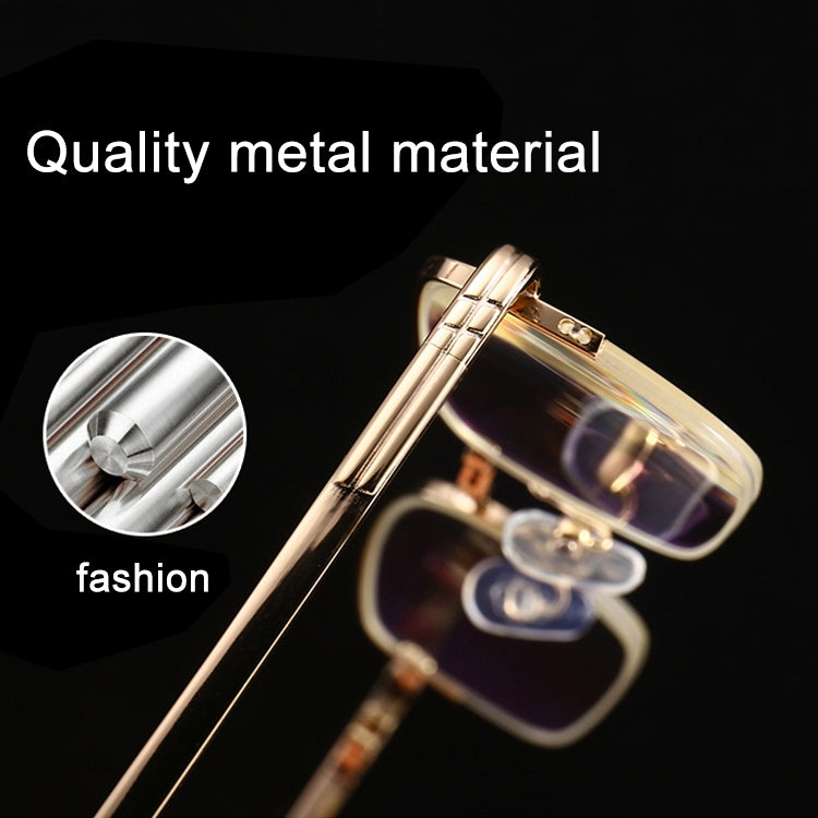 Folding Anti Blue-ray Presbyopic Reading Glasses with Case & Cleaning Cloth, +2.00D, +2.00D