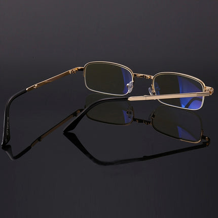 Folding Anti Blue-ray Presbyopic Reading Glasses with Case & Cleaning Cloth, +2.50D, +2.50D