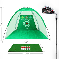 PGM Golf Training Aids Indoor Sports Hitting Practice Net 3m, with Hitting Mat & Seven-iron, 3m, with Hitting Mat