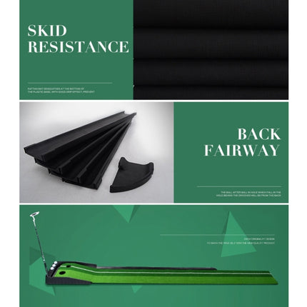 PGM Golf Mini Putting Mat Push Rod Trainer 3m, without Auto Ball Return Fairway