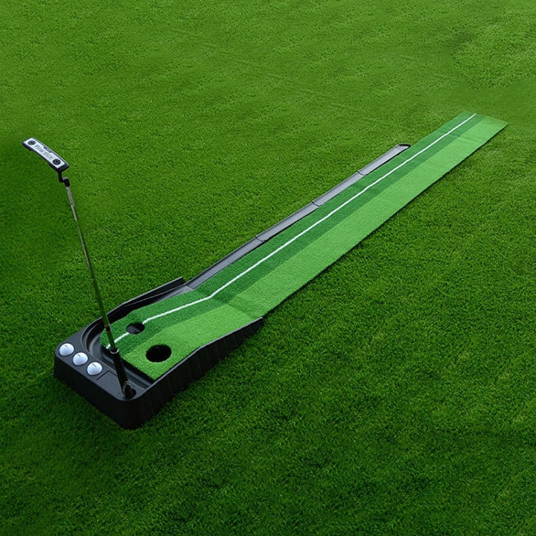 PGM Golf Mini Putting Mat Push Rod Trainer 3m, with Auto Ball Return Fairway