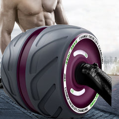 Automatic Rebound Abdominal Roller Round Home Office Mute Fitness Equipment for Man / Woman, Electroplating Green, Green, Purple, White