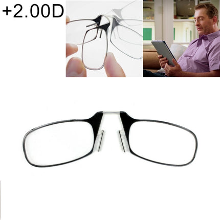Ultra Thin High-definition Nose Resting Card Style Portable Presbyopic Hypermetropic Reading Glasses, +2.00D, +2.00D