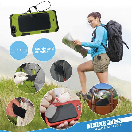 Ultra Thin High-definition Nose Resting Card Style Portable Presbyopic Hypermetropic Reading Glasses, +2.00D, +2.00D
