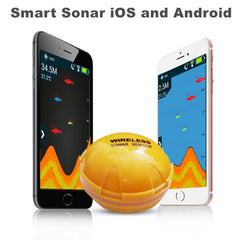 Bluetooth Fish Detector 125KHz Sonar Sensor 0.6-36m Depth Locator Fishes Finder Alarm for iOS & Android Mobile Phones