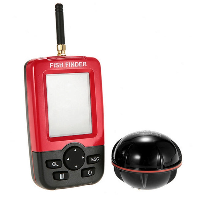XJ-01 Wireless Fish Detector 125KHz Sonar Sensor 0.6-36m Depth Locator Fishes Finder with 2.4 inch LCD Screen & Antenna, Built-in Water Temperature Sensor, XJ-01