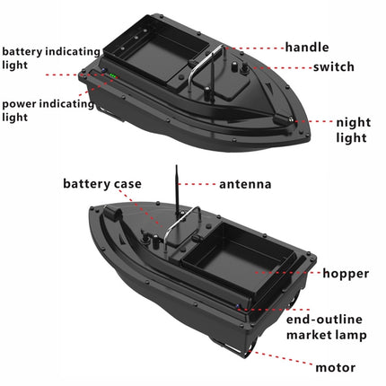 D16 Smart RC Fishing Bait Boat 2kg Loading 500M, D16
