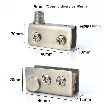 Glass Clip Single Door Touching Exhibition Cabinet Hinge