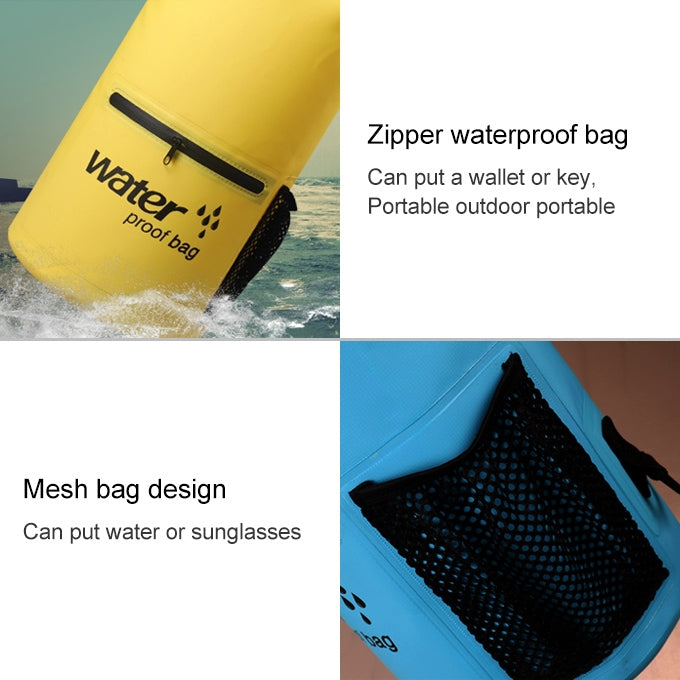 Outdoor Waterproof Dry Dual Shoulder Strap Bag Dry Sack PVC Barrel Bag, Capacity: 10L