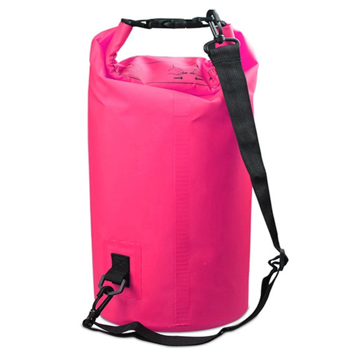 Outdoor Waterproof Double Shoulder Bag Dry Sack PVC Barrel Bag, Capacity: 20L, Capacity: 20L (Green), Capacity: 20L (Sky Blue), Capacity: 20L (Yellow), Capacity: 20L (Black), Capacity: 20L (Dark Blue), Capacity: 20L (Orange), Capacity: 20L (Pink)