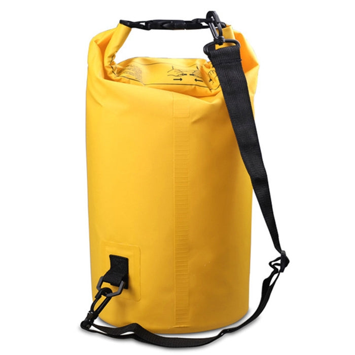 Outdoor Waterproof Double Shoulder Bag Dry Sack PVC Barrel Bag, Capacity: 20L, Capacity: 20L (Green), Capacity: 20L (Sky Blue), Capacity: 20L (Yellow), Capacity: 20L (Black), Capacity: 20L (Dark Blue), Capacity: 20L (Orange), Capacity: 20L (Pink)