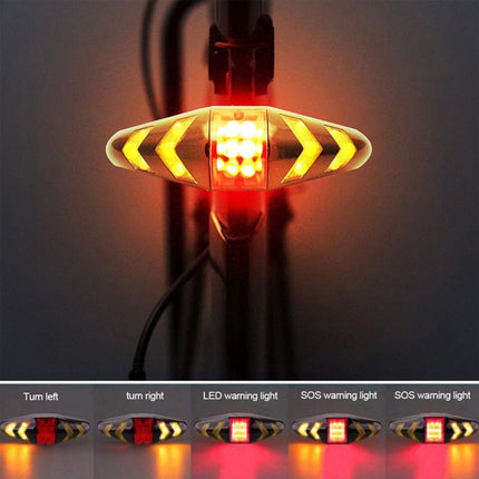 Bicycle Tail Light Intelligent Wireless Remote Control Turn Signal Warning Light