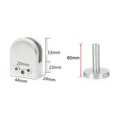 304 Stainless Steel Glass Fish Mouth Support Rod Fixing Clip with 14x60mm Rod, Specification: M