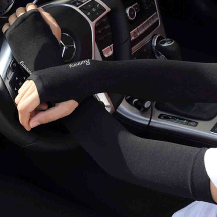 5 Boxes New Style Ice Silk Sleeves Fresh and Cool UV Protection Oversleeve, Open Fingers Style