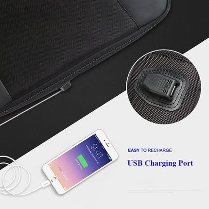 Bopai 851-009911 Business Anti-theft Waterproof Large Capacity Double Shoulder Bag,with USB Charging Port, Size: 30.5x13x45cm