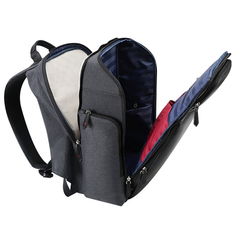 Bopai 851-010128 Business Anti-theft Waterproof Large Capacity Double Shoulder Bag,with USB Charging Port, Size: 34x19x43cm, 851-010128