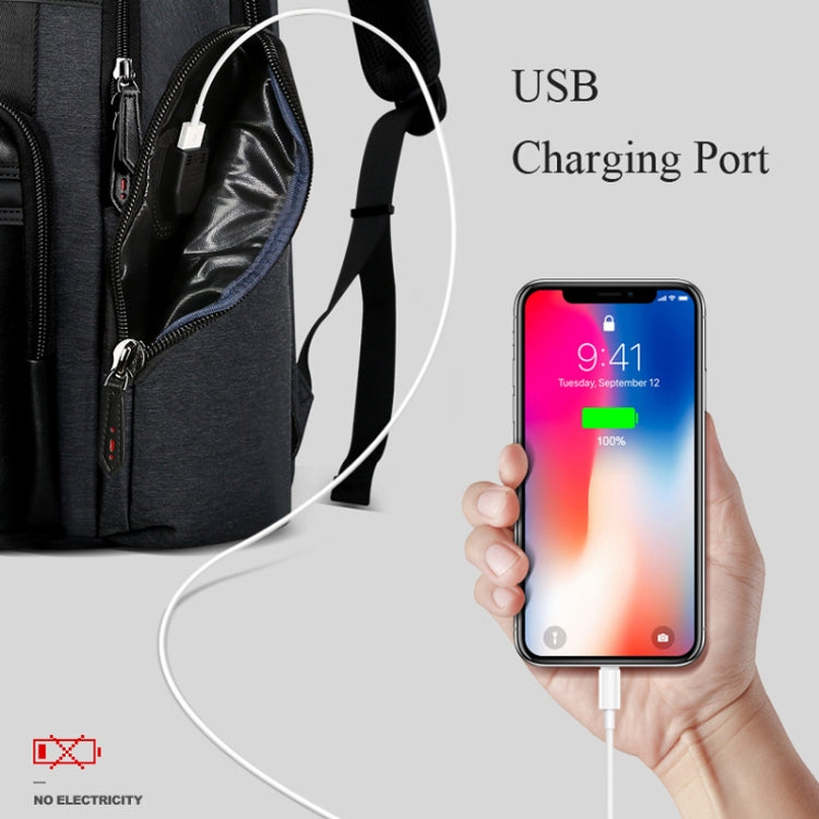 Bopai 851-014318 Fashion Outdoor Breathable Waterproof Anti-theft Three-layer Large Capacity Double Shoulder Bag,with USB Charging Port, Size: 31x17x44cm, 851-014318