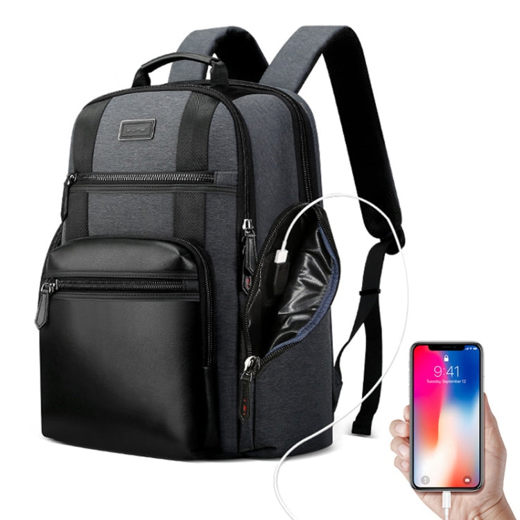 Bopai 851-014318 Fashion Outdoor Breathable Waterproof Anti-theft Three-layer Large Capacity Double Shoulder Bag,with USB Charging Port, Size: 31x17x44cm, 851-014318