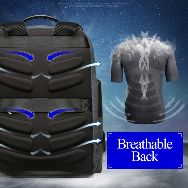 Bopai 851-014318 Fashion Outdoor Breathable Waterproof Anti-theft Three-layer Large Capacity Double Shoulder Bag,with USB Charging Port, Size: 31x17x44cm, 851-014318