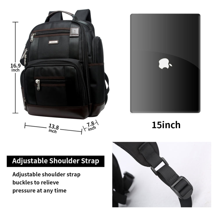 Bopai 11-85301 15.6 inch Large Capacity Multi-layer Zipper Bag Design Breathable Laptop Backpack, Size: 35 x 20 x 43cm, 11-85301