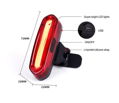 AQY-096 IPX4 Detachable USB Rechargeable Dual Color LED Bike Taillight, White & Red, Blue & Red