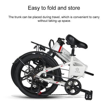 20LVXD30 20 Inch 48V Lithium Battery 350W Mini Valet Driving Folding Electric Bicycle, Black, White