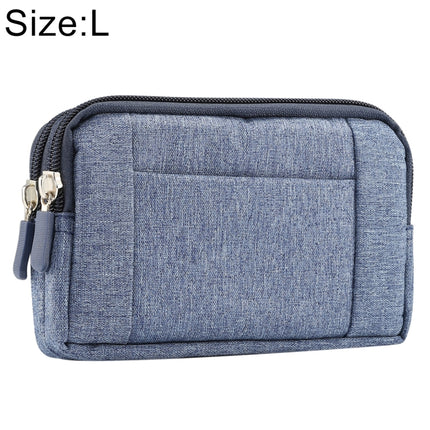 Sports Denim Universal Phone Bag Waist Bag for 5.5~6.3 inch Smartphones, Size: L