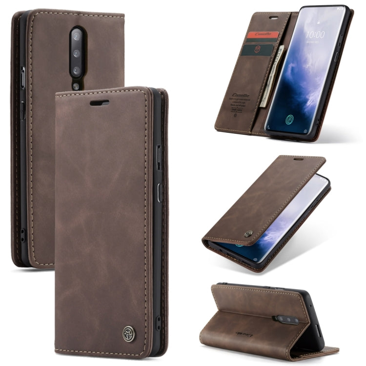 CaseMe-013 Multifunctional Retro Frosted Horizontal Flip Leather Case for OnePlus 7 Pro, with Card Slot & Holder & Zipper Wallet & Photo Frame, For OnePlus 7 Pro