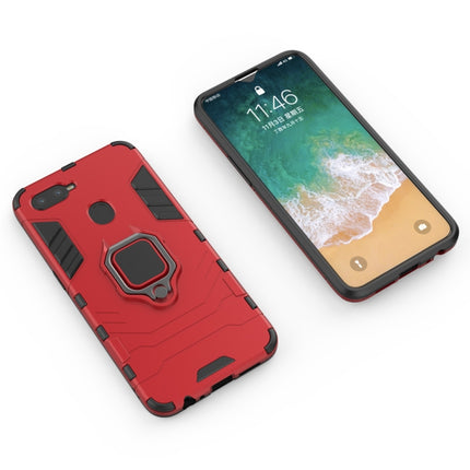 PC + TPU Shockproof Protective Case for OPPO F9, with Magnetic Ring Holder, For OPPO F9
