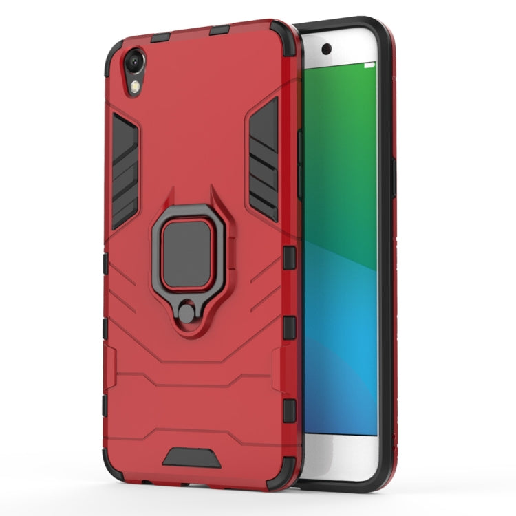 PC + TPU Shockproof Protective Case for OPPO R9 Plus, with Magnetic Ring Holder