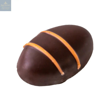 Orange fondant cream - enrobed in dark chocolate with orange stripe decoration 10g