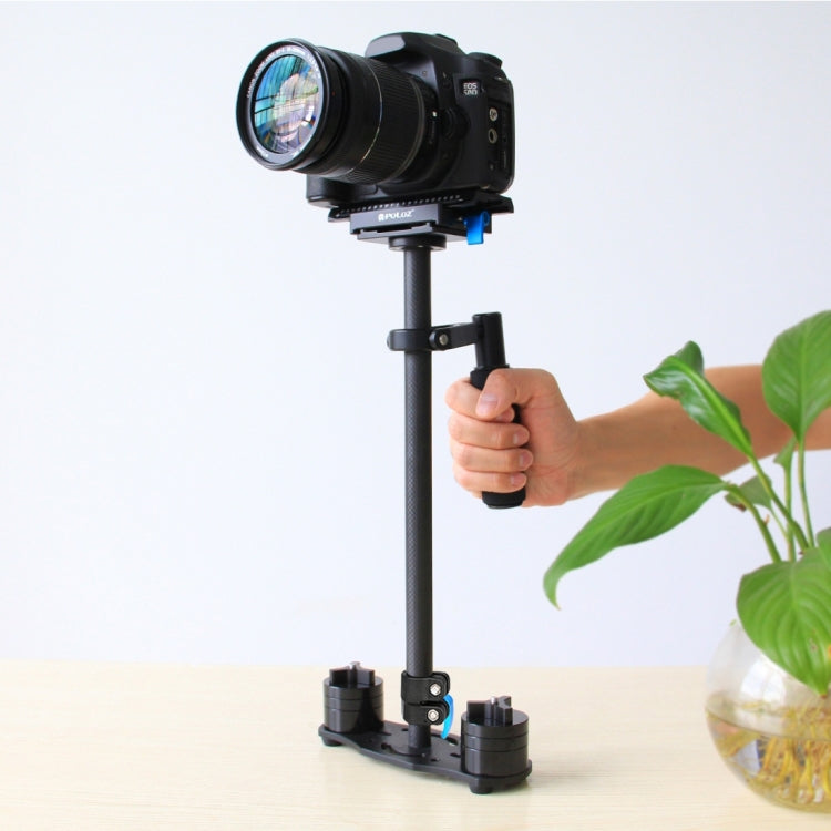 PULUZ 38.5-61cm Carbon Fibre Handheld Stabilizer for DSLR & DV Digital Video & Cameras, Load Range: 0.5-3kg, P60T Black, P60T Blue