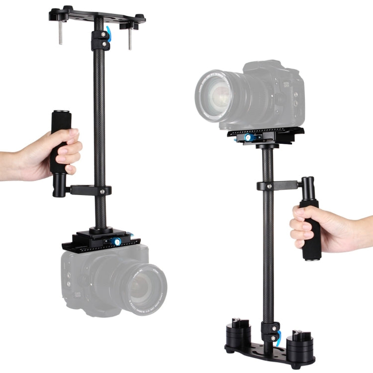 PULUZ 38.5-61cm Carbon Fibre Handheld Stabilizer for DSLR & DV Digital Video & Cameras, Load Range: 0.5-3kg, P60T Black, P60T Blue
