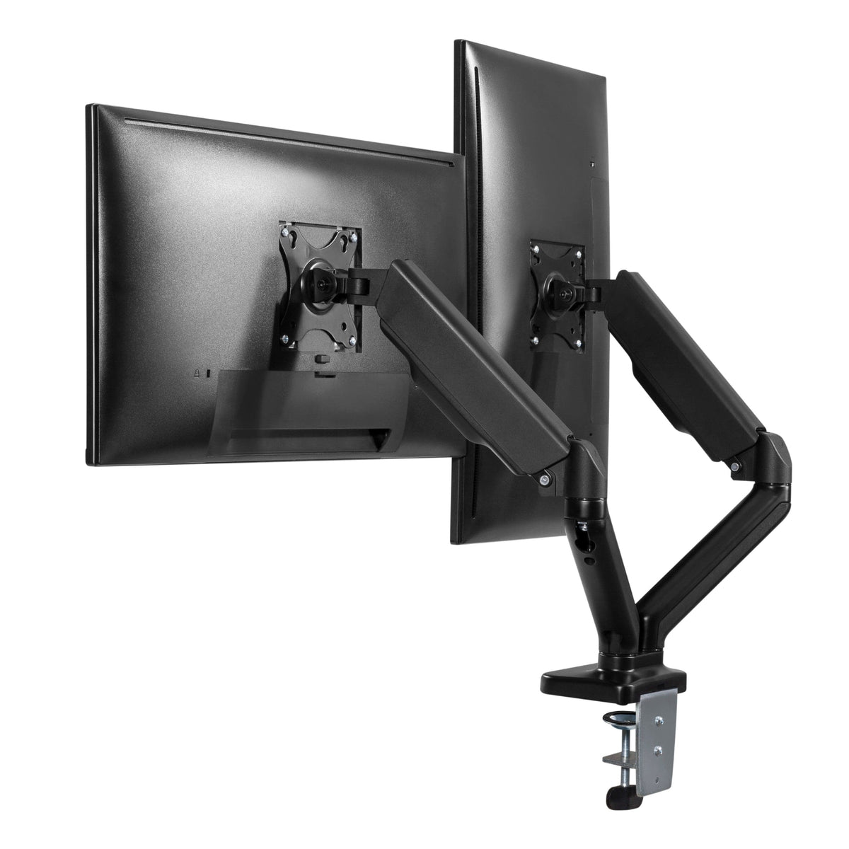 ProperAV Desk Monitor Mount 17" - 32" Dual Articulated Swing Arm VESA Max 100x100