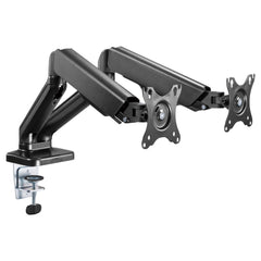 ProperAV Desk Monitor Mount 17" - 32" Dual Articulated Swing Arm VESA Max 100x100