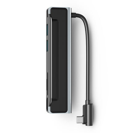 AD-065 6 in 1 USB-C / Type-C to 4K HDMI + SD / TF Card Slot + Type-C + 2 USB 3.0 Back Clip Style Multifunctional Docking Station HUB, 6 In 1 Back Clip Style