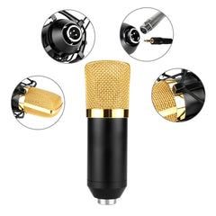 FIFINE F-700 Professional Condenser Sound Recording Microphone with Shock Mount for Studio Radio Broadcasting & Live Boardcast, 3.5mm Earphone Port, Cable Length: 2.5m