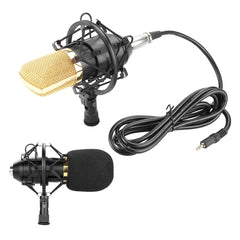 FIFINE F-700 Professional Condenser Sound Recording Microphone with Shock Mount for Studio Radio Broadcasting & Live Boardcast, 3.5mm Earphone Port, Cable Length: 2.5m