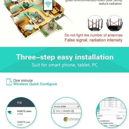 VONETS VAR11N-300 Mini 300Mbps WiFi Repeater & Router & Bridge, Support 802.11N