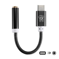ENKAY Hat-Prince USB-C / Type-C to 3.5mm Nylon Woven Audio Adapter, Length: about 10cm, Black, Gold