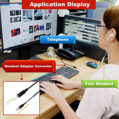 3.5mm Jack to RJ9 PC / Mobile Phones Headset to Office Phone Adapter Convertor Cable, Length: 32cm