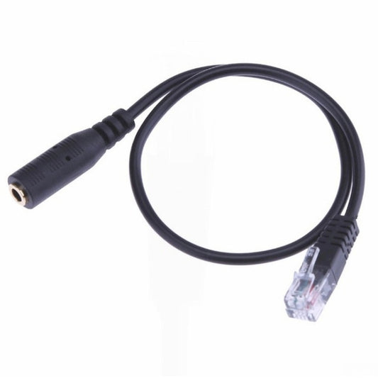 3.5mm Jack to RJ9 PC / Mobile Phones Headset to Office Phone Adapter Convertor Cable, Length: 32cm