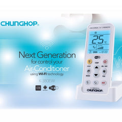 CHUNGHOP K-380EW WiFi Smart Universal LCD Air-Conditioner Remote Control with Holder, Support 2G / 3G / 4G / WiFi Network