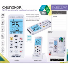 CHUNGHOP K-380EW WiFi Smart Universal LCD Air-Conditioner Remote Control with Holder, Support 2G / 3G / 4G / WiFi Network